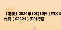 【港股】2024年10月15日上市公司名稱(首都創(chuàng)投)股票代碼(02324)實(shí)時(shí)行情