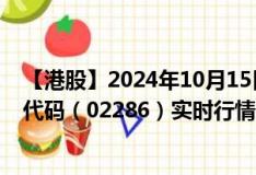 【港股】2024年10月15日上市公司名稱(chēng)（辰興發(fā)展）股票代碼（02286）實(shí)時(shí)行情