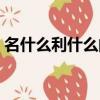 名什么利什么的成語有哪些（名什么利什么）