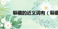 躲藏的近義詞有(躲藏的近義詞)