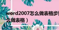 word2007怎么做表格步驟(word2007怎么做表格)