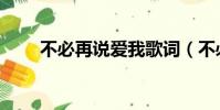 不必再說愛我歌詞(不必再說愛我)