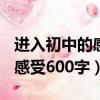 進(jìn)入初中的感受600字還有題目（進(jìn)入初中的感受600字）
