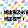 城建稅及教育費(fèi)附加的稅率（城建稅及教育費(fèi)附加稅率）