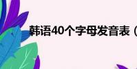 韓語40個字母發(fā)音表(韓語單詞)