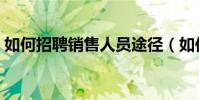 如何招聘銷售人員途徑(如何招聘銷售人員)