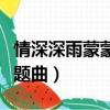 情深深雨蒙蒙主題曲藏語版（情深深雨蒙蒙主題曲）