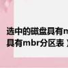 選中的磁盤具有mbr分區(qū)表無法安裝系統(tǒng) 貼吧（選中的磁盤具有mbr分區(qū)表）