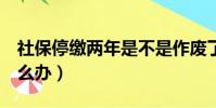 社保停繳兩年是不是作廢了(社保停交2年怎么辦)