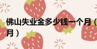 佛山失業(yè)金多少錢一個月(失業(yè)金多少錢一個月)