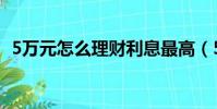 5萬元怎么理財(cái)利息最高(5萬元怎么理財(cái))