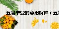 五谷豐登的意思解釋(五谷豐登的意思)