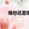 緣份還是緣分的拼音（緣份還是緣分）