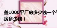 蓋1000平廠房多少錢一個平方(蓋1000平廠房多少錢)