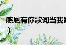 感恩有你歌詞當(dāng)我跌倒的時(shí)候（感恩有你歌詞）