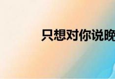 只想對(duì)你說(shuō)晚安（只想對(duì)你說(shuō)）